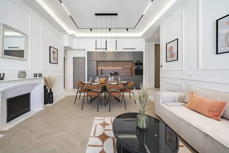 Espace de vie, vue cuisine de l'appartement