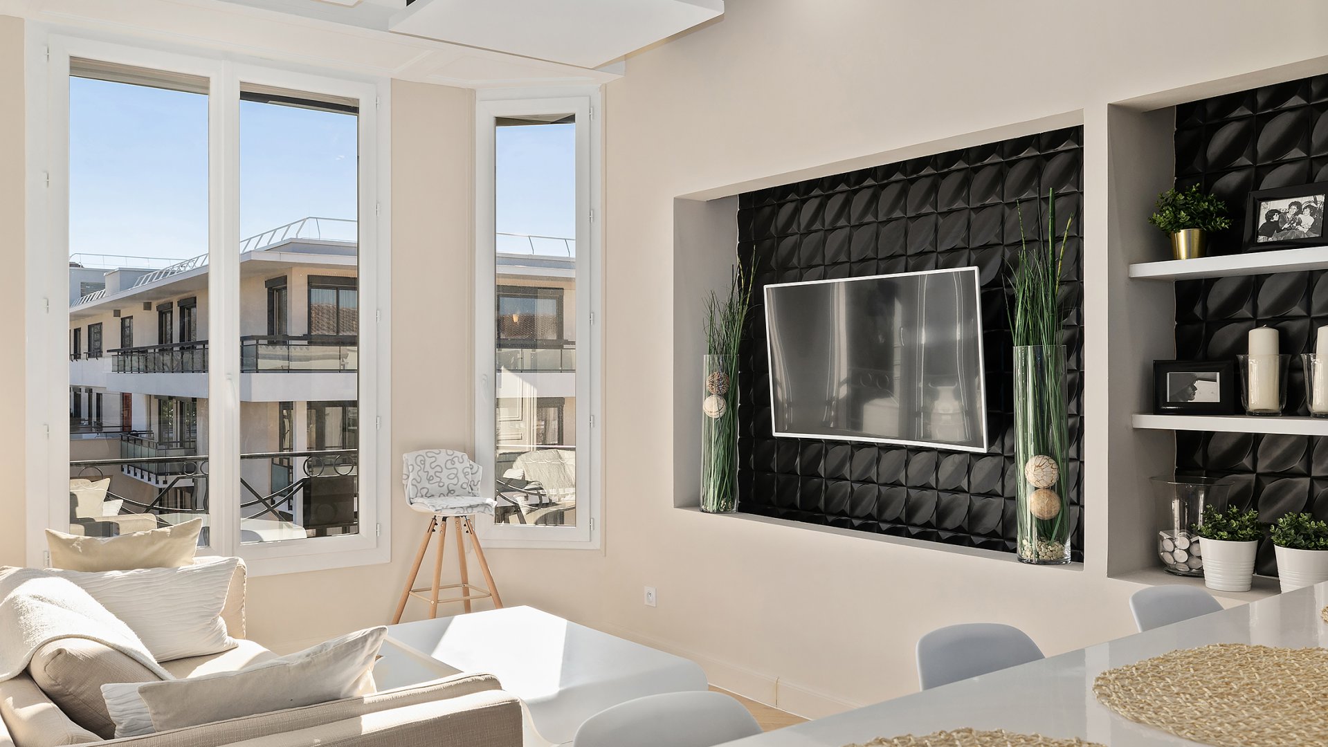 Séjour, appartement Jeanne, quartier Montfleury à Cannes